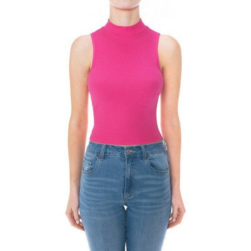 75815 Turtleneck Cotton Rib in New Fuchsia