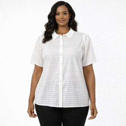 Cooperative Chiffon Stripe Shirt in Ivory
