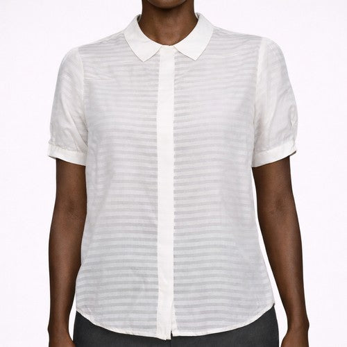 Cooperative Chiffon Stripe Shirt in Ivory