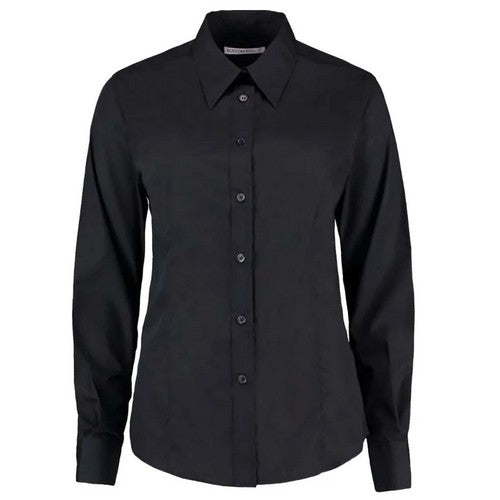 Kustom Kit Long Sleeve Oxford Shirt Black