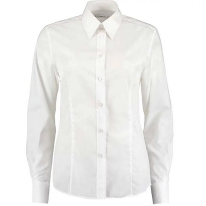 Kustom Kit Long Sleeve Oxford Shirt White