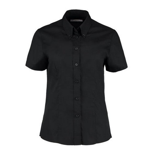 Kustom Kit Short Sleeve Oxford Shirt Black