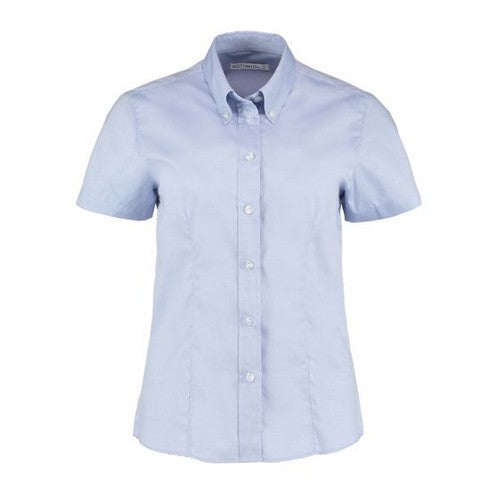 Kustom Kit Short Sleeve Oxford Shirt Light Blue