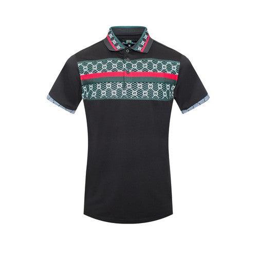 Classic Cotton Emblem Polo in Black