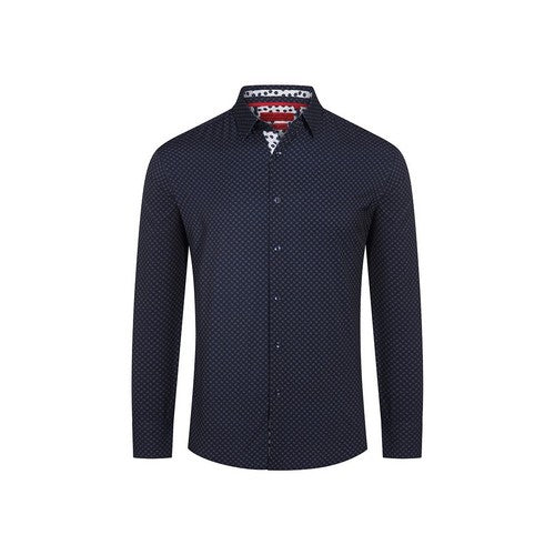RBSTL-216 American Breed Slim Fit long Sleeve Print Shirt in Navy