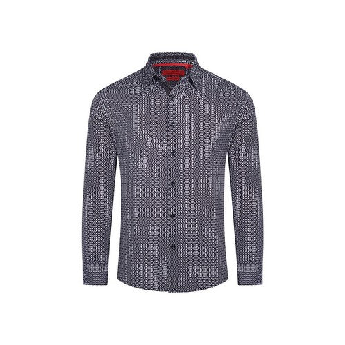 RBSTL-236 American Breed Slim Fit long Sleeve Print Shirt in Navy