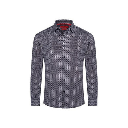 RBSTL-236 American Breed Slim Fit long Sleeve Print Shirt in Navy