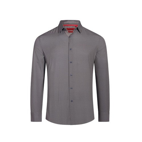 RBSTL-275 American Breed Slim Fit long Sleeve Print Shirt in Grey