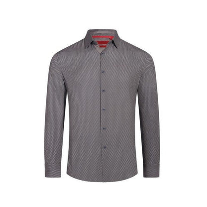 RBSTL-275 American Breed Slim Fit long Sleeve Print Shirt in Grey