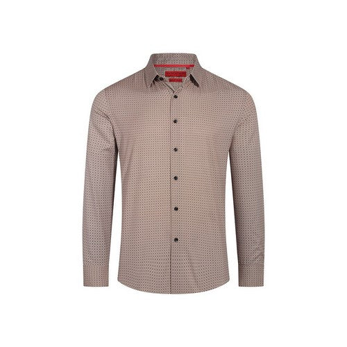 RBSTL-297 American Breed Slim Fit long Sleeve Print Shirt in khaki
