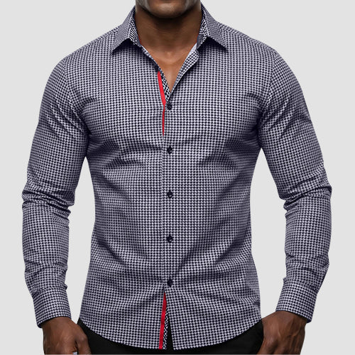 American Breed Smart Fit Dress Shirt in Black & White Print