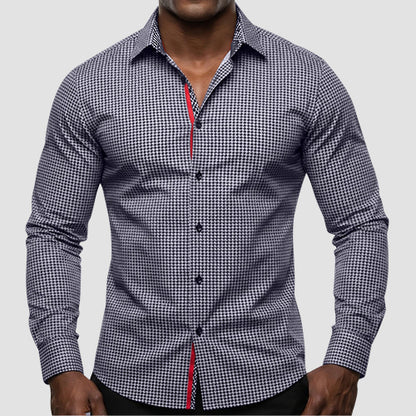 American Breed Smart Fit Dress Shirt in Black & White Print