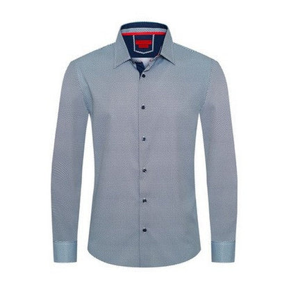 American Breed Smart Fit Dress Shirt in Navy & White Checker Print