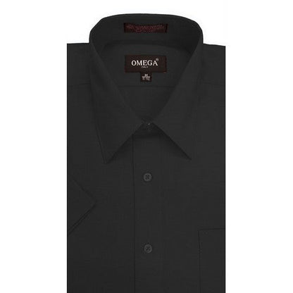 Omega Tux Short Sleeve Dress Shirt in Black