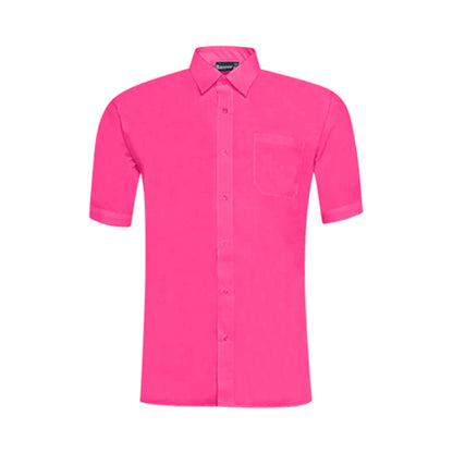 Omega Tux Short Sleeve Dress Shirt in Fuchsia