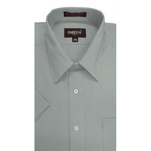 Omega Tux Short Sleeve Dress Shirt in Light Grey