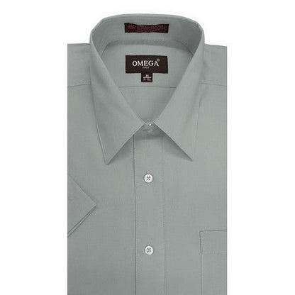 Omega Tux Short Sleeve Dress Shirt in Light Grey