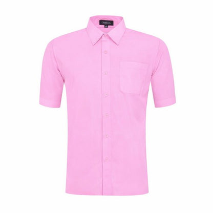 Omega Tux Short Sleeve Dress Shirt in Light Pink