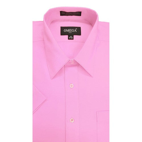 Omega Tux Short Sleeve Dress Shirt in Light Pink