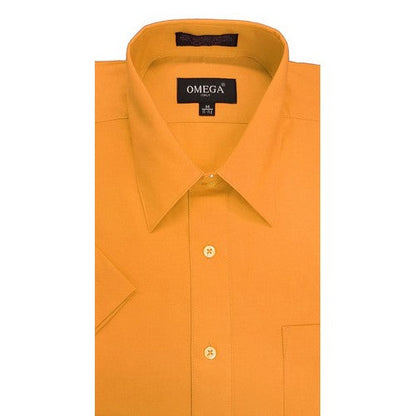 Omega Tux Short Sleeve Dress Shirt in Orange