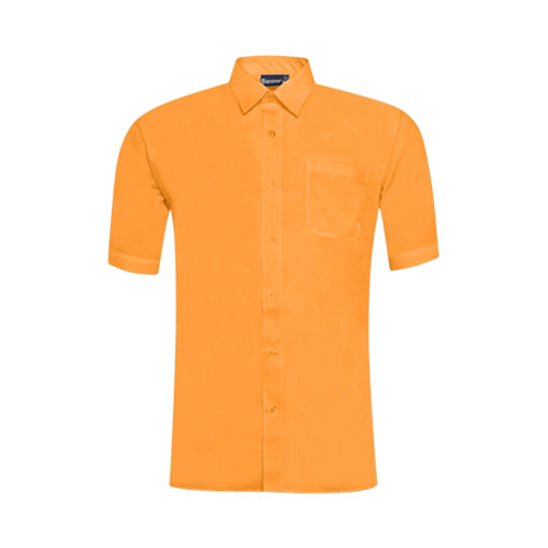 Omega Tux Short Sleeve Dress Shirt in Orange