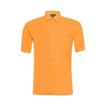 Omega Tux Short Sleeve Dress Shirt in Orange