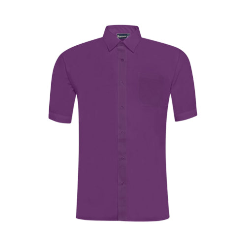 Omega Tux Short Sleeve Dress Shirt in Purple