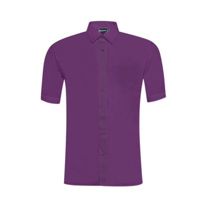 Omega Tux Short Sleeve Dress Shirt in Purple
