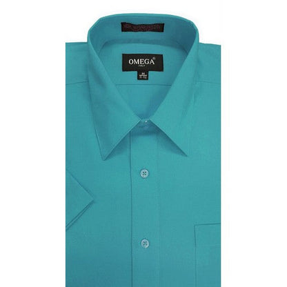 Omega Tux Short Sleeve Dress Shirt in Turquoise