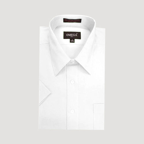 Omega Tux Short Sleeve Dress Shirt in White