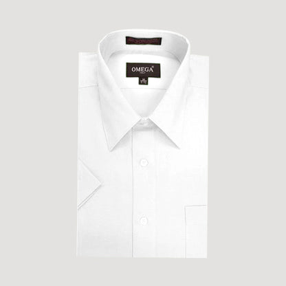 Omega Tux Short Sleeve Dress Shirt in White