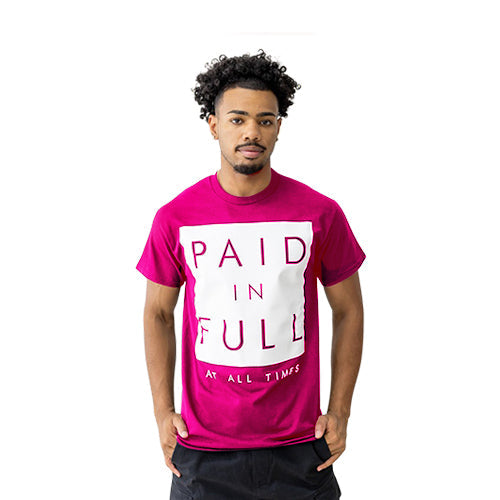 14103 Paid In Full Graphic Tee in Neon Pink