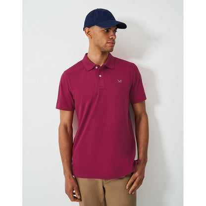 Crew Clothing Co Logo Pique Polo Shirt in Magenta