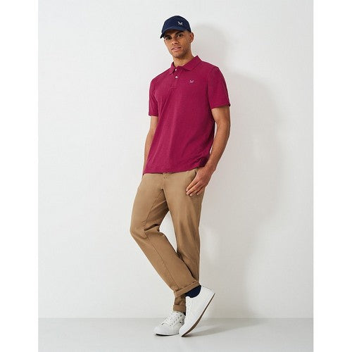 Crew Clothing Co Logo Pique Polo Shirt in Magenta