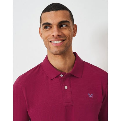 Crew Clothing Co Logo Pique Polo Shirt in Magenta