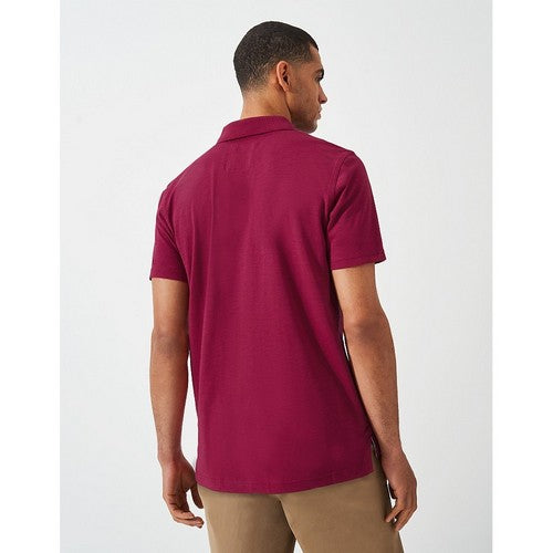 Crew Clothing Co Logo Pique Polo Shirt in Magenta