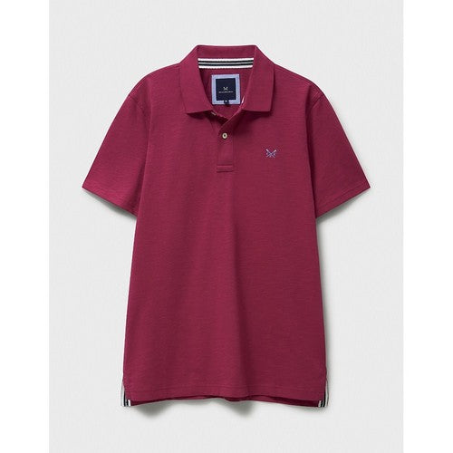 Crew Clothing Co Logo Pique Polo Shirt in Magenta