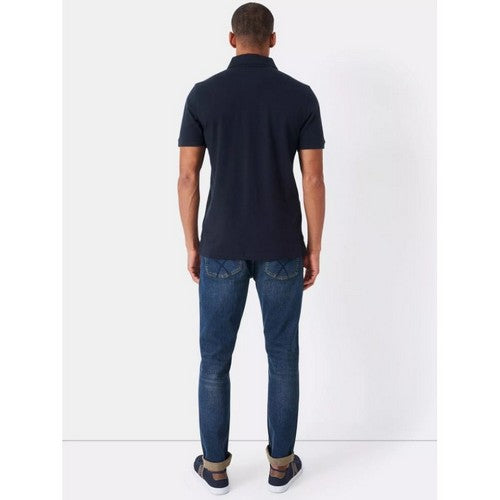 Crew Clothing Co Logo Pique Polo Shirt in Navy