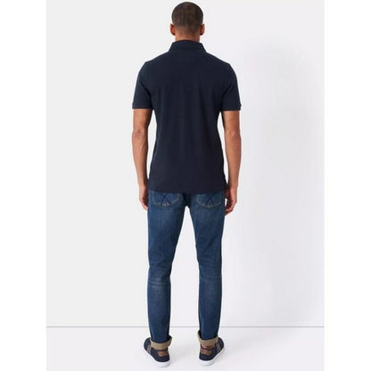 Crew Clothing Co Logo Pique Polo Shirt in Navy