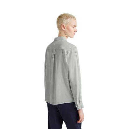 Benetton Regular Fit Viscose Shirt in Pale Olive