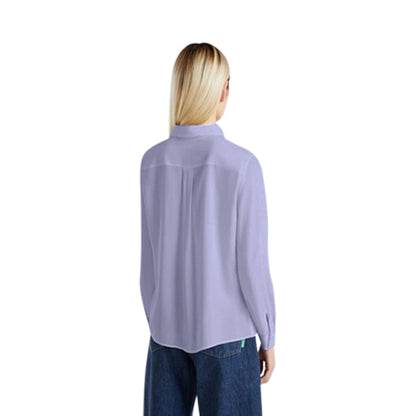 Benetton Regular Fit Viscose Shirt in Lavender