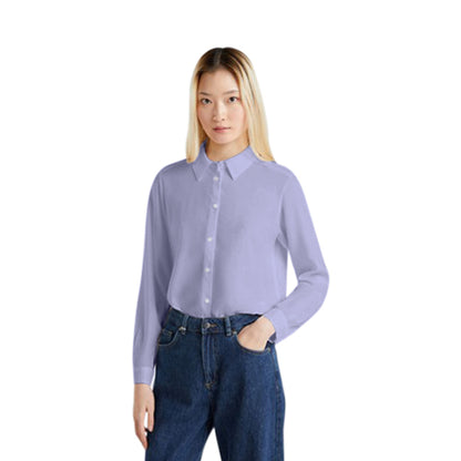 Benetton Regular Fit Viscose Shirt in Lavender