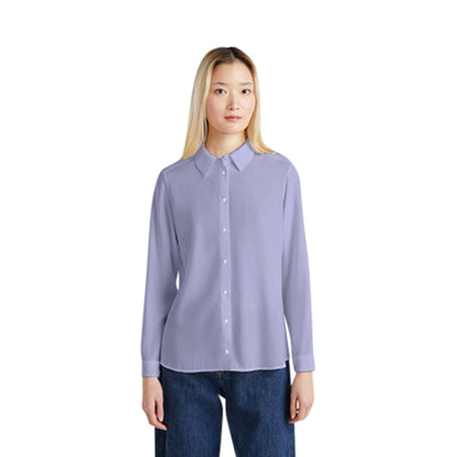 Benetton Regular Fit Viscose Shirt in Lavender