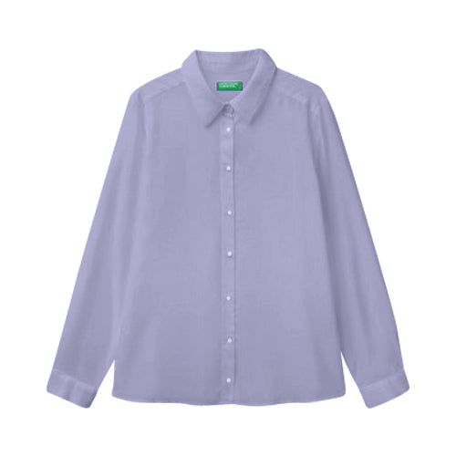 Benetton Regular Fit Viscose Shirt in Lavender