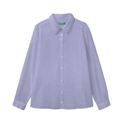 Benetton Regular Fit Viscose Shirt in Lavender
