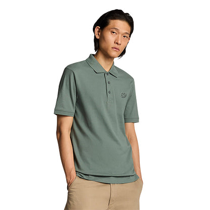 Eagle Jeans Logo Polo Shirt in Pale Olive