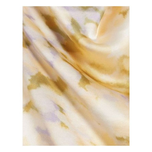 River Island Marble Print Satin Halter Top in Yellow