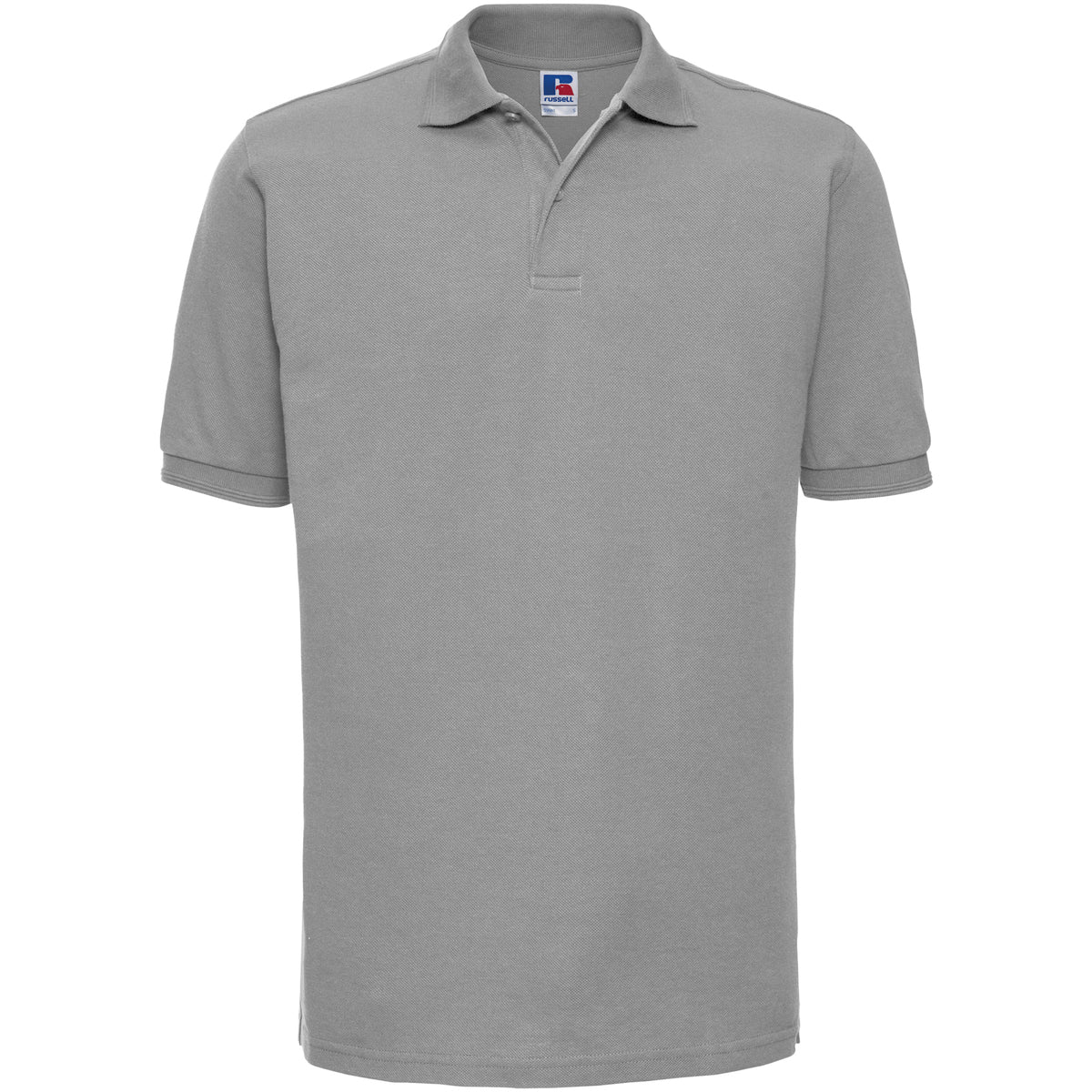 Russell Athletic Ripple Collar & Cuff Polo Shirt in Heather Grey