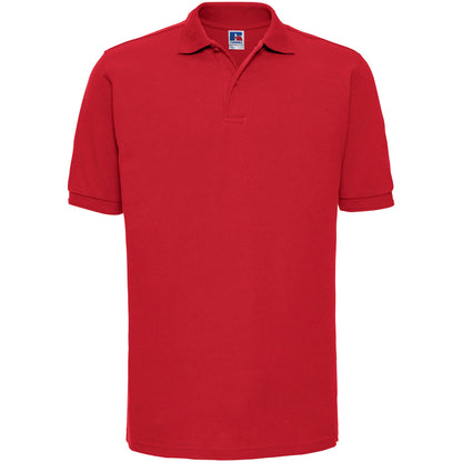 Russell Athletic Ripple Collar & Cuff Polo Shirt in Red