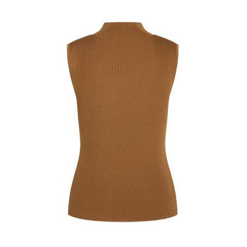 Missguided High Neck Rib Tank in Mocha